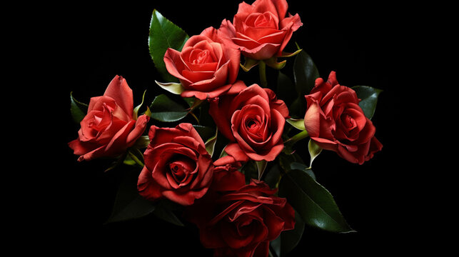 bouquet of red roses HD 8K wallpaper Stock Photographic Image 