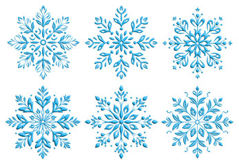 Fototapeta na wymiar set of snowflakes isolated on transparent background. 