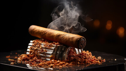 cigar and fire HD 8K wallpaper Stock Photographic Image  - obrazy, fototapety, plakaty