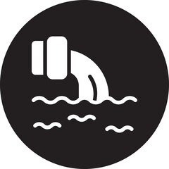 water pollution glyph icon - obrazy, fototapety, plakaty