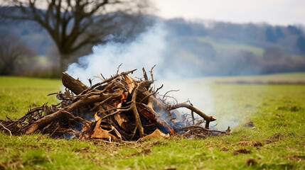 fire in the woods HD 8K wallpaper Stock Photographic Image 