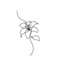 LinearElegance: Contemporary Line Art Icon Set : FLOWER LILY 