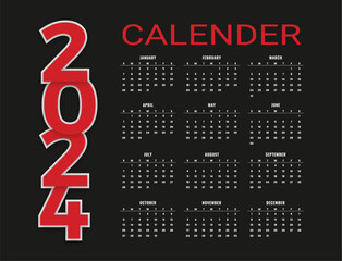 vector minimal calendar for 2024
