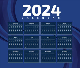 vector 2024  elegant wall calendar template a full page design vector
