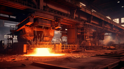 Iron and steel making factory, Steel industry.,generative ai