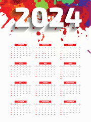 vector minimal calendar for 2024