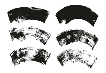 Hand Drawn Flat Sponge Thick Artist Brush Curved Background High Detail Abstract Vector Background Set 