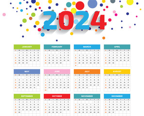 vector 2024  elegant wall calendar template a full page design vector