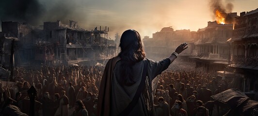Female activists protest during a demonstration