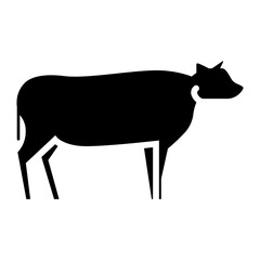 silhouette of a cow