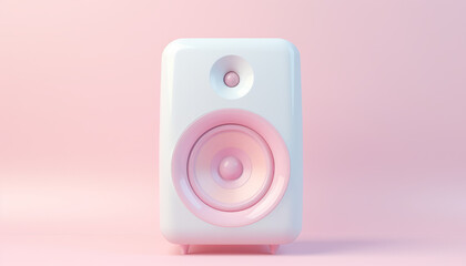 Retro music speaker in pastel tones
