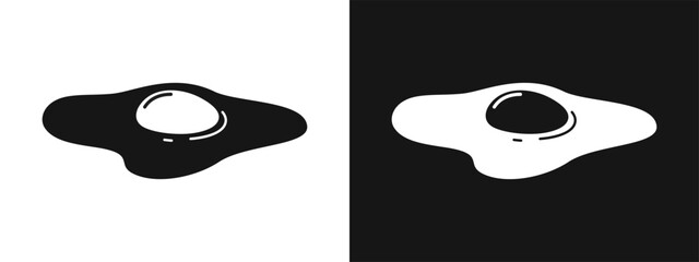 Delicious egg vector icon. Fried egg, breakfast symbol