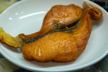 Deep Fried Mackerel on a Plate