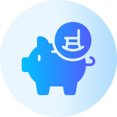 piggy bank gradient icon