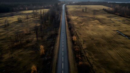 Naklejka premium une route vue du ciel, généré par IA