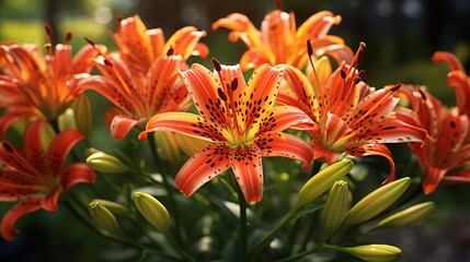 Springtime blooms of African lilies