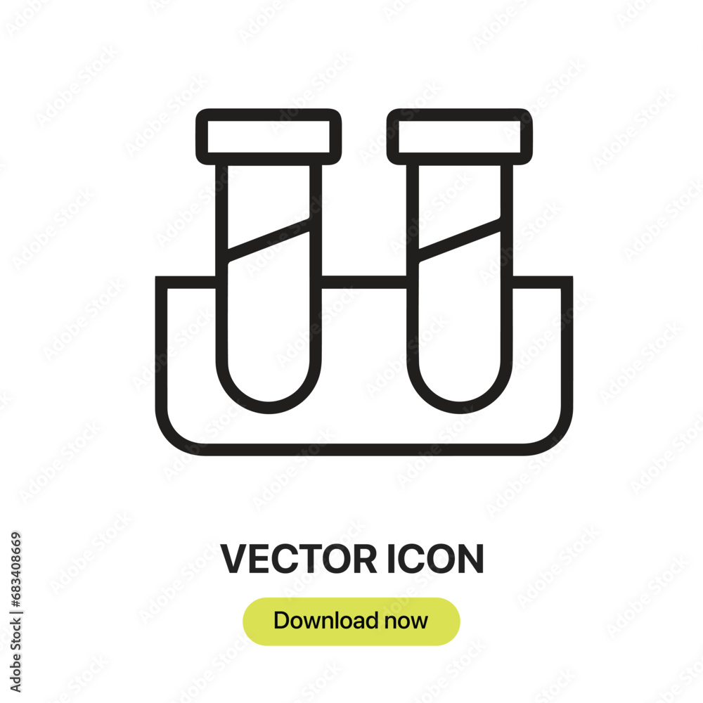 Aufkleber Test Tube icon vector. Linear-style sign for mobile concept and web design. Test Tube symbol illustration. Pixel vector graphics - Vector
