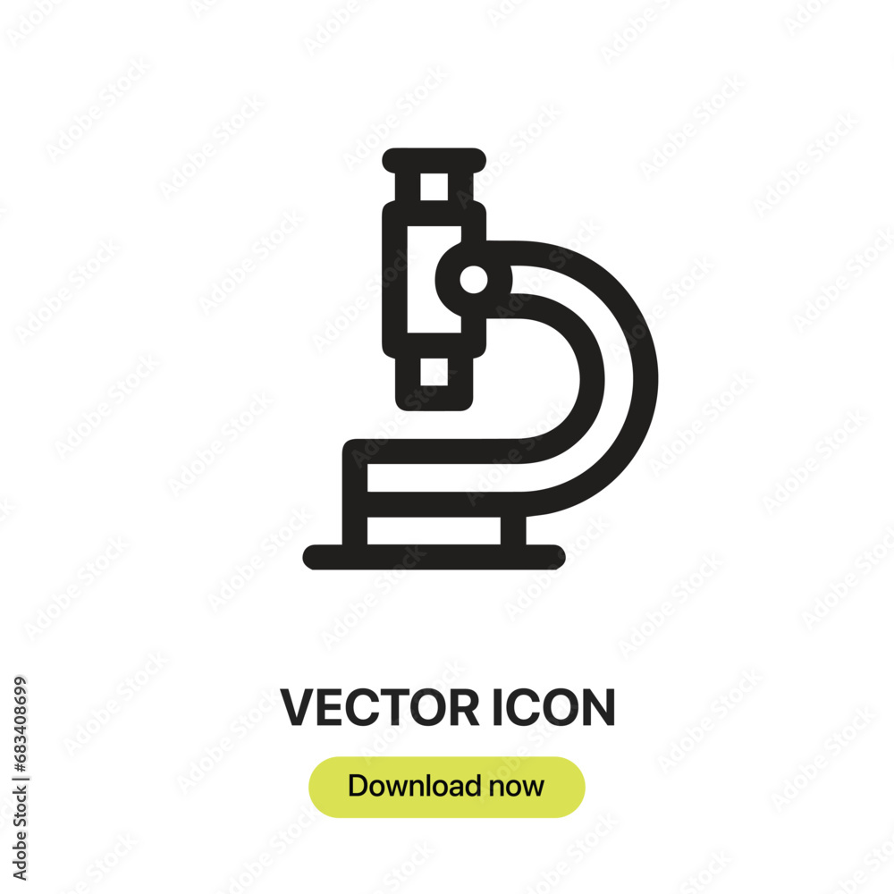 Aufkleber Microscope icon vector. Linear-style sign for mobile concept and web design. Microscope symbol illustration. Pixel vector graphics - Vector
