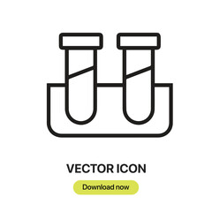 Test Tube icon vector. Linear-style sign for mobile concept and web design. Test Tube symbol illustration. Pixel vector graphics - Vector