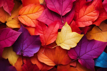 Naklejka na ściany i meble Macro Delight: Capturing Fall's Spectacular Leaf Texture