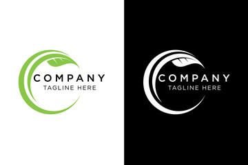 circle swoosh with leaves logo