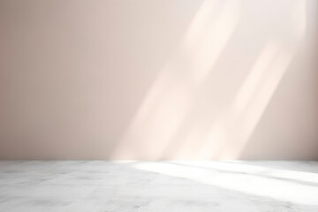 Beautiful Gray and White Gradient Background: Empty Space in White Tones with a Play of Light and Shadow on the Wall and Floor. Ideal for Design or Creative Work