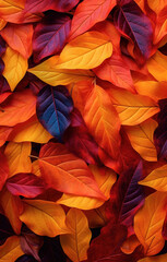 Yellow and Orange Colorful Autumn Fall Leaves Background