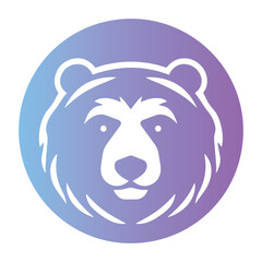 Bear vector illustration, gradient logo, icon, animal logo