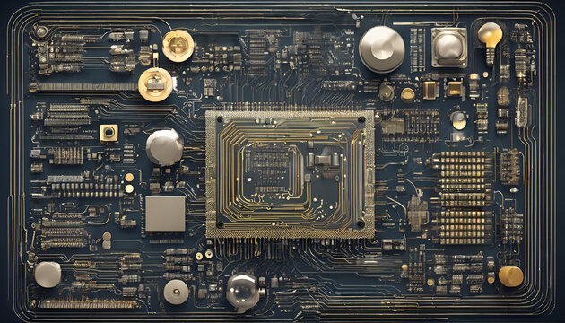 close up of electronic circuit board