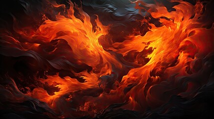 Ethereal Fire: Contemporary Abstract Illustration of Luminous Flames. Generative AI