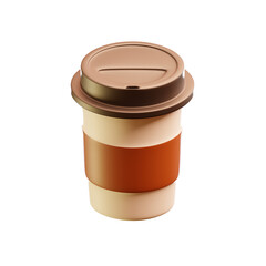 Coffee cup 3D icon illustration cafe pastry - low poly