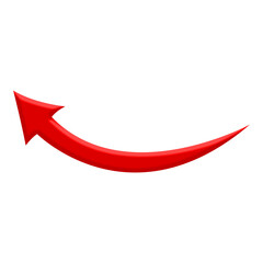 3D red arrow symbol. Arrow in 3d red arrow icon for app, web digital illustration design.