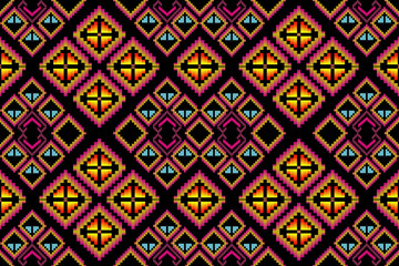 Traditional ethnic,geometric ethnic fabric pattern for textiles,rugs,wallpaper,clothing,sarong,batik,wrap,embroidery,print,background,vector illustration.
