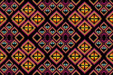 Traditional ethnic,geometric ethnic fabric pattern for textiles,rugs,wallpaper,clothing,sarong,batik,wrap,embroidery,print,background,vector illustration.