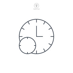 Clock Icon symbol vector illustration isolated on white background