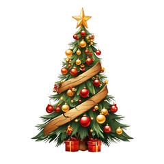 graphic of a beautiful l Christmas tree on a white background