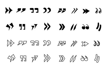 Quote mark vector set. Quotemarks outline, speech marks, inverted commas or talking marks collection. Talk bubble speech icon. Black quotes icon image and object.