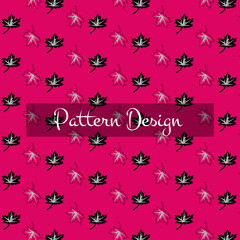 Free vector cute Black leafe pattern on a pink background