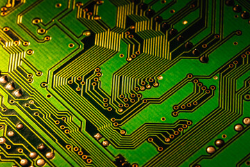 Electronic circuit board close up