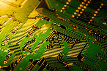 Electronic circuit board close up