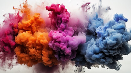 Fototapeta premium Vibrant Hues of Ink Clouds in Ethereal Dance