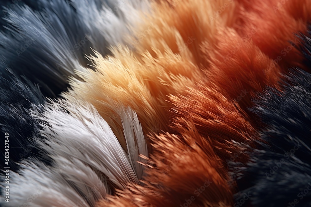 Poster a detailed close-up view of a bunch of feathers. this image can be used to add a touch of elegance a