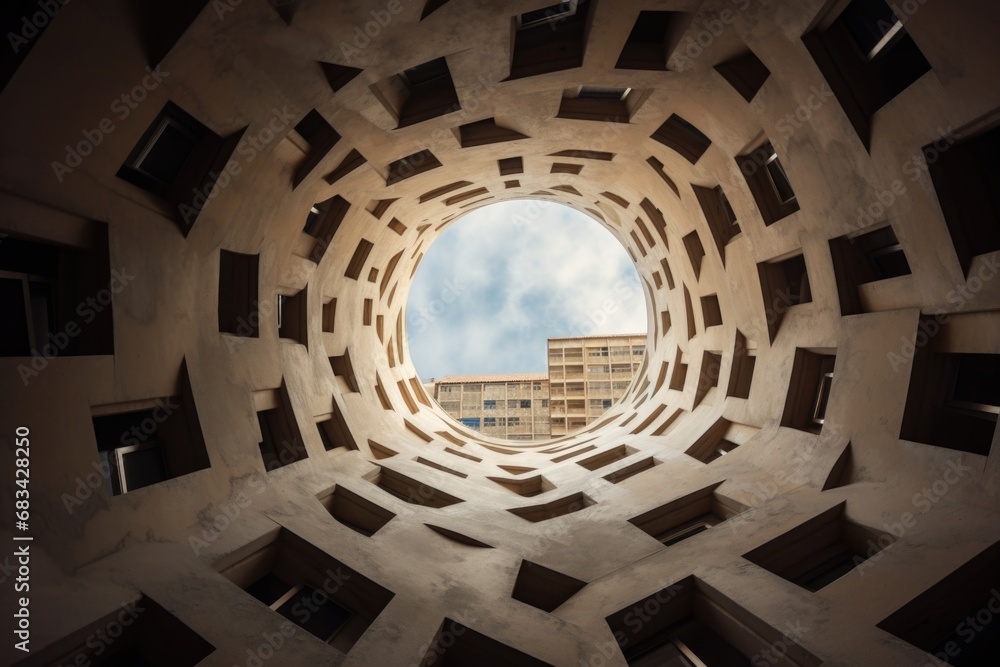 Poster a clear and straightforward view of the interior of a building. this image can be used to showcase t