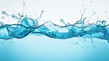 Abstract blue water splashes on a white background, creating a mesmerizing display of fluid motion and dynamic patterns