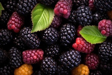 A close up view of a bunch of berries. 