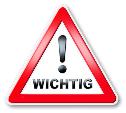 WICHTIG-ACHTUNG-NEU  SCHILD  3D