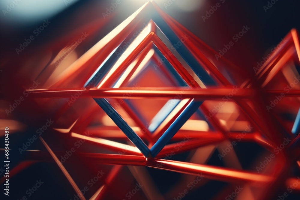 Poster a close up view of a red and blue object. this versatile image can be used for various purposes