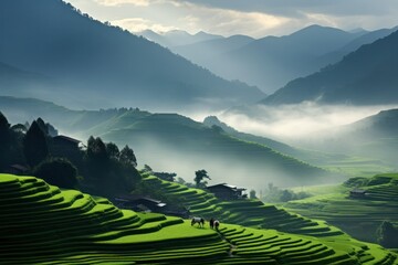 countryside Chinese landscapes photograph, photography, professional quality --ar 3:2 --v 5.2 Job ID: d394057f-038d-49b2-9a82-b5da2668d9ee