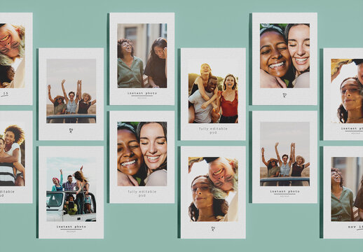 Front View of Instant Photos Mockup