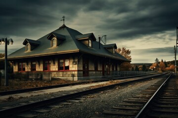 Obraz premium une gare photograph, photography, professional quality --ar 3:2 --v 5.2 Job ID: ff7285fc-80c2-44c8-97d5-7995df4aa622